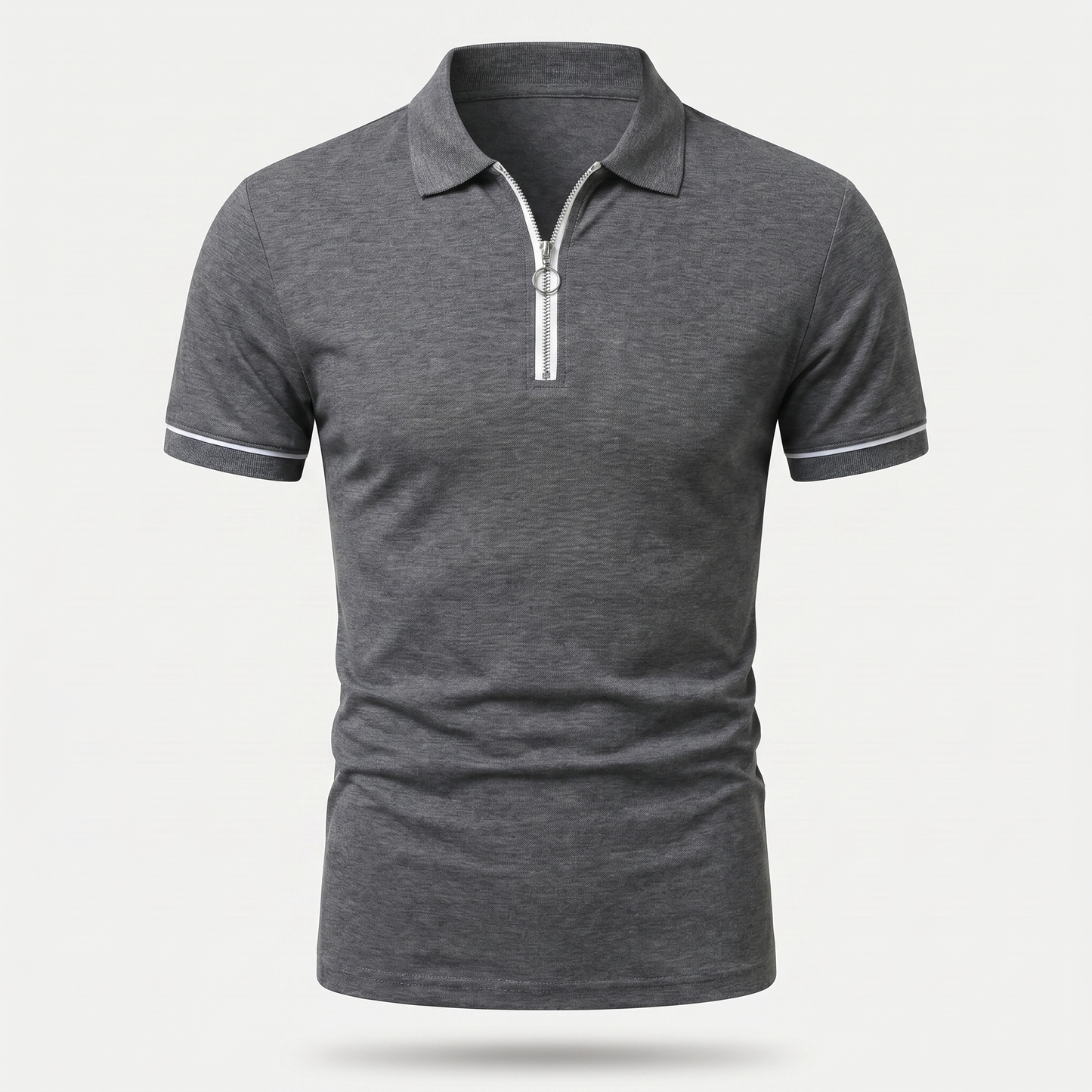 Polo ajustado de punto con cremallera para hombre
