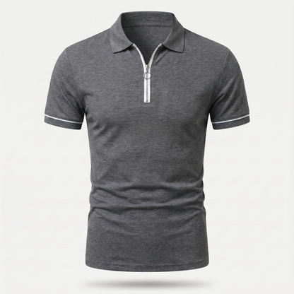 Polo ajustado de punto con cremallera para hombre