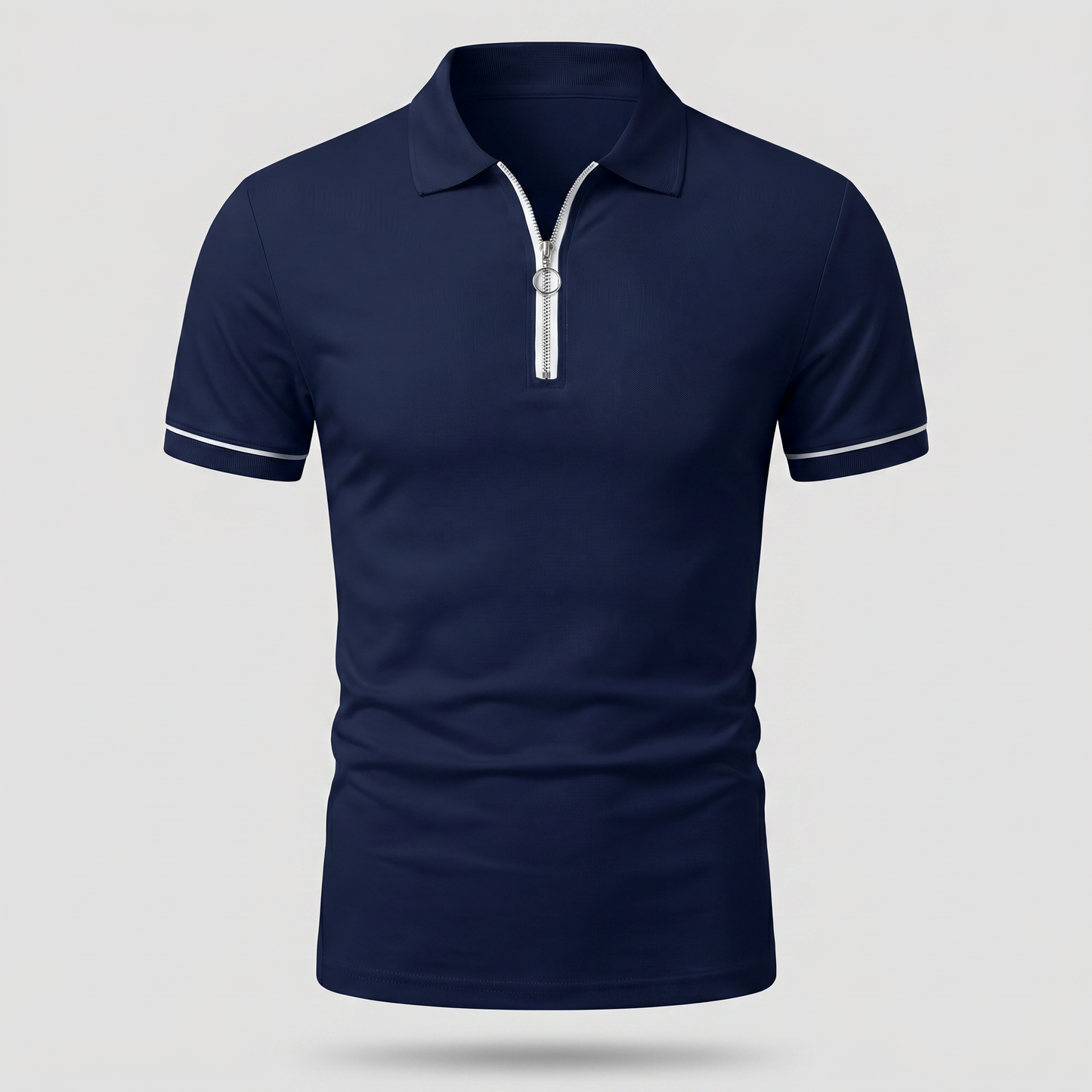 Polo ajustado de punto con cremallera para hombre