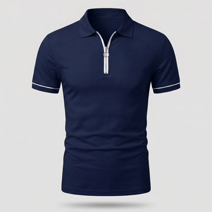 Polo ajustado de punto con cremallera para hombre