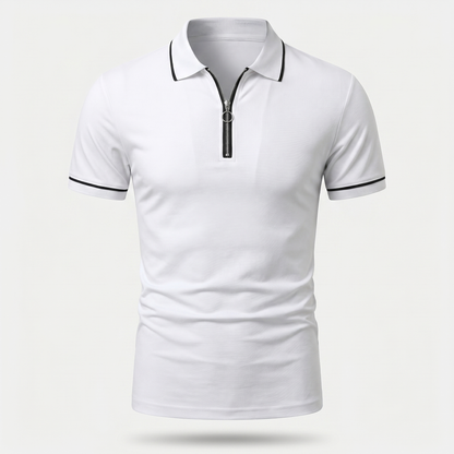 Polo ajustado de punto con cremallera para hombre