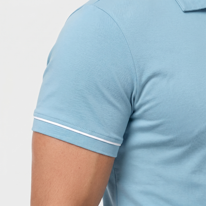Polo ajustado de punto con cremallera para hombre