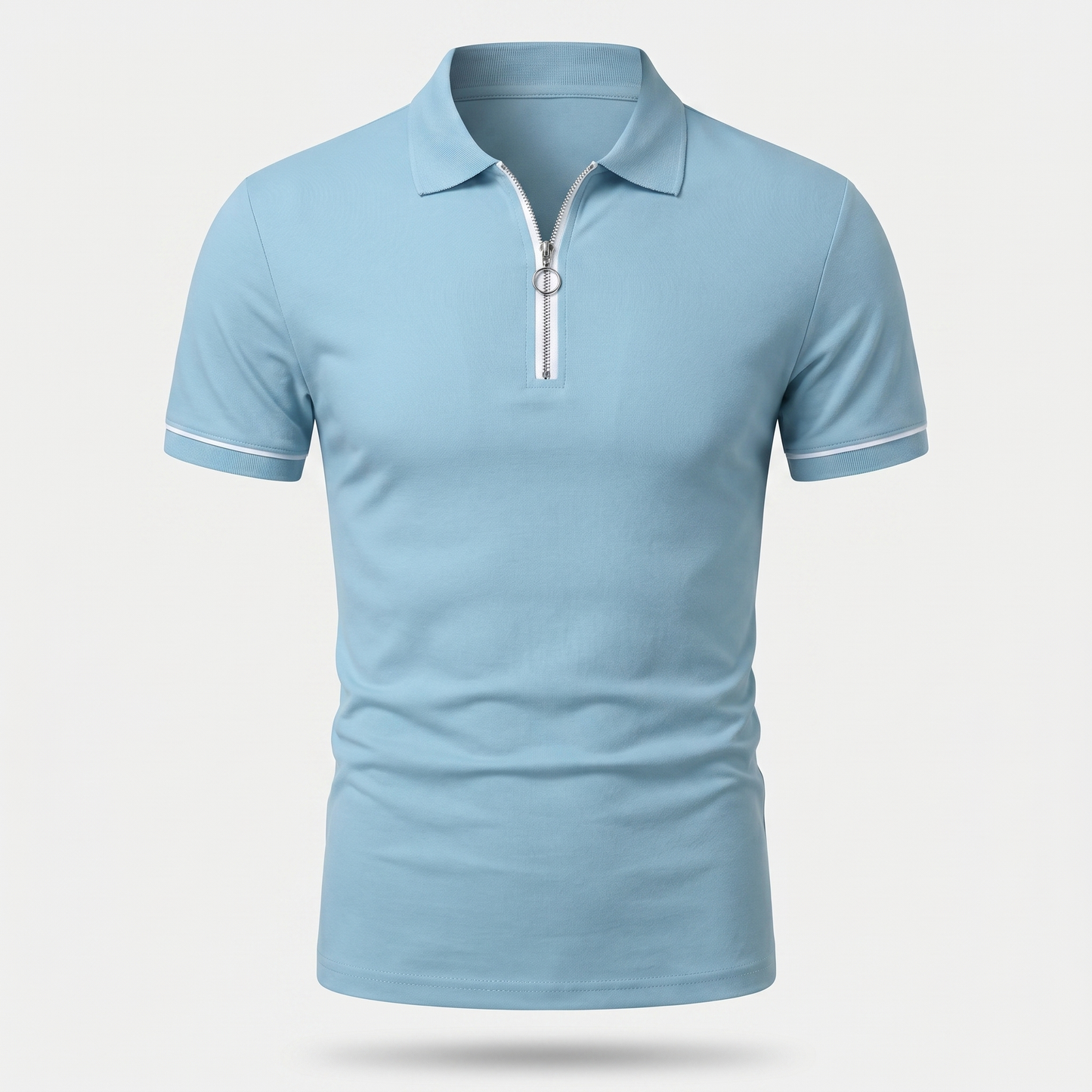 Polo ajustado de punto con cremallera para hombre