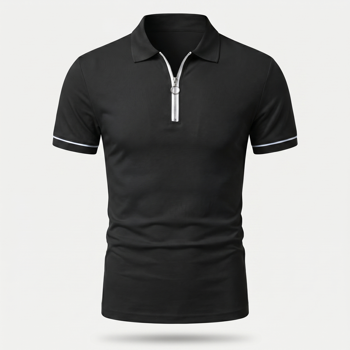 Polo ajustado de punto con cremallera para hombre