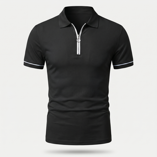 Polo ajustado de punto con cremallera para hombre