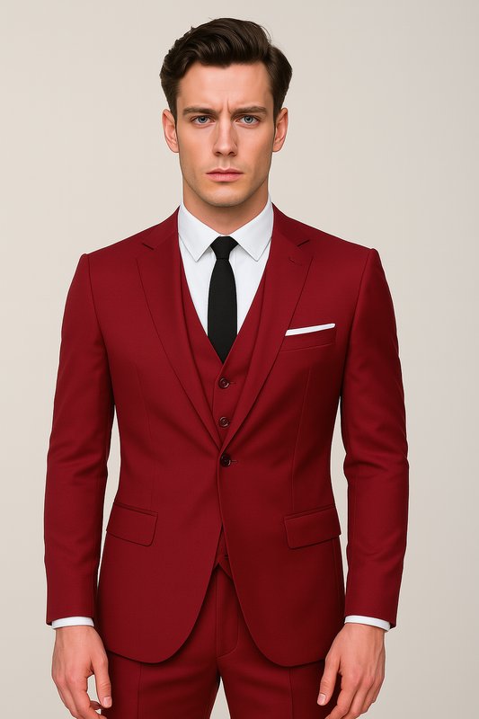 Traje slim fit de dos piezas con chaqueta y pantalón para hombre
