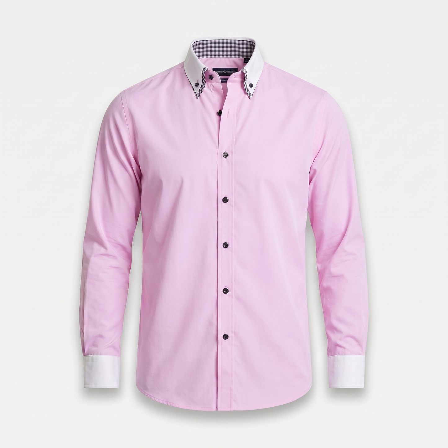 Camisa de algodón smart-casual con cuello abotonado para hombre