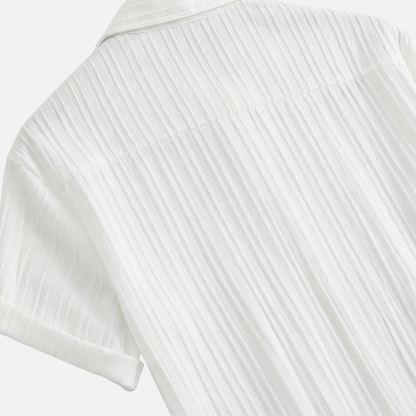 Conjunto veraniego plisado de dos piezas con cintura elástica para hombre