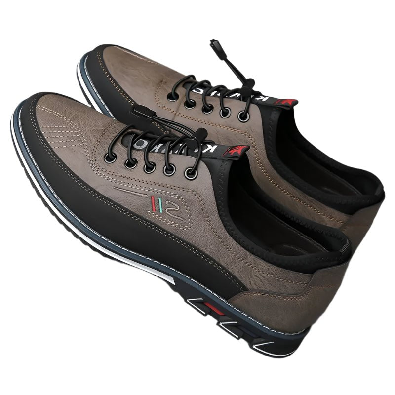 Zapatillas deportivas de cuero liso para hombre