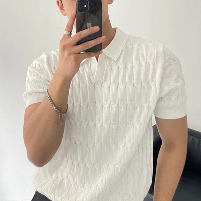 Polo piqué de manga corta resistente para hombre