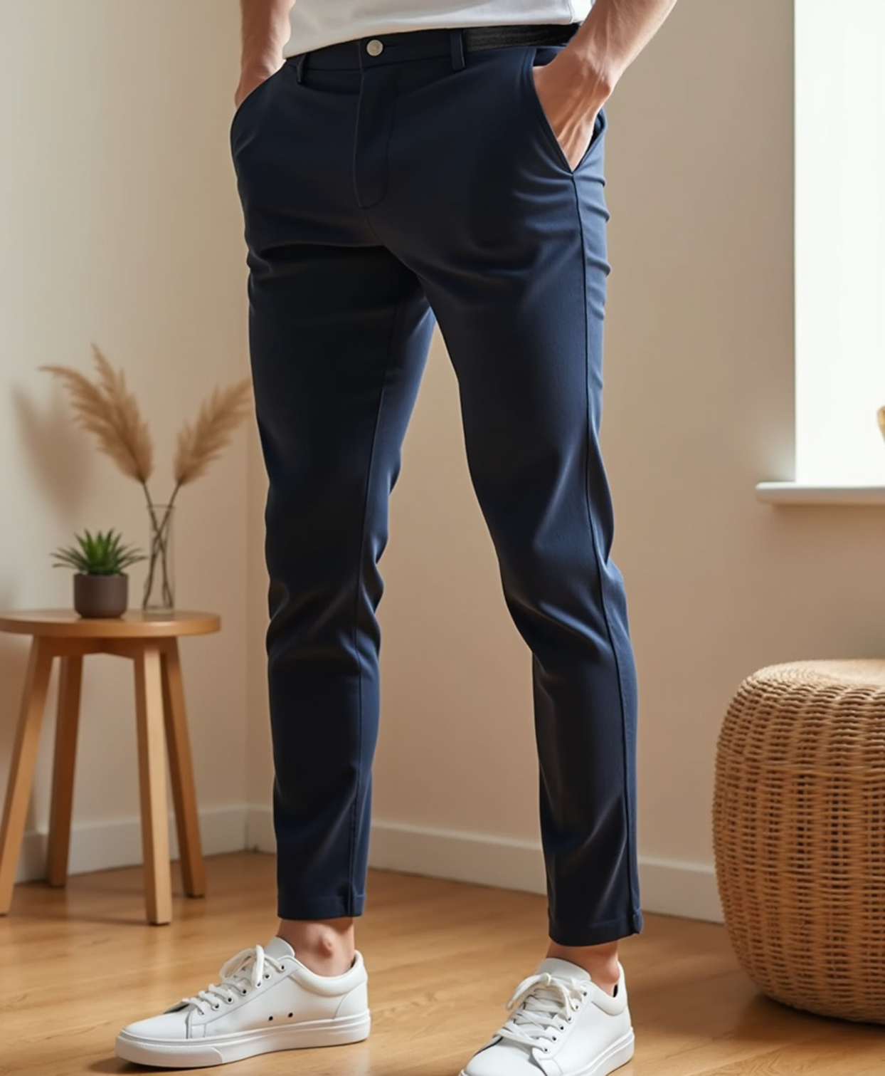 Pantalón stretch de corte ajustado para caballeros