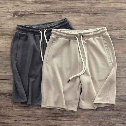 Shorts de algodón de punto – Corte relajado con cordón para hombre