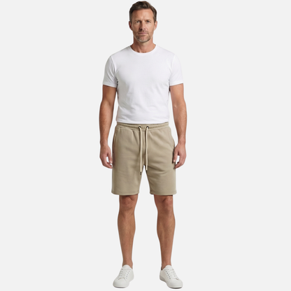 Shorts de algodón de punto – Corte relajado con cordón para hombre