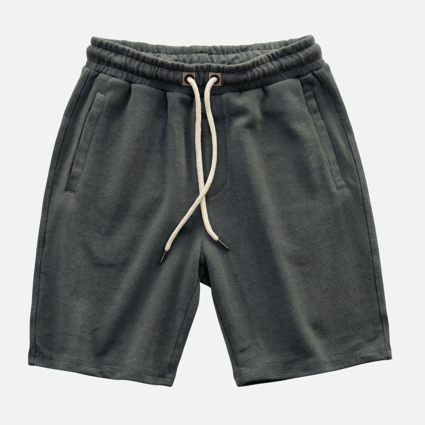 Shorts de algodón de punto – Corte relajado con cordón para hombre