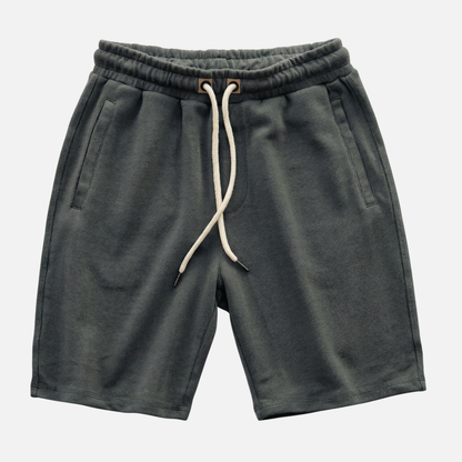 Shorts de algodón de punto – Corte relajado con cordón para hombre