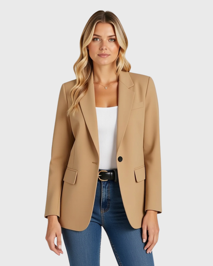 Blazer entallado con silueta estrecha – Chaqueta clásica de oficina para mujer