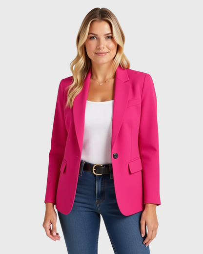 Blazer entallado con silueta estrecha – Chaqueta clásica de oficina para mujer