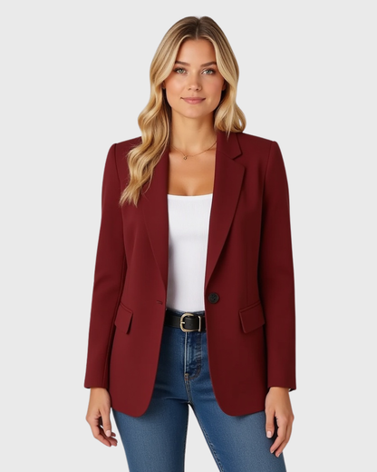 Blazer entallado con silueta estrecha – Chaqueta clásica de oficina para mujer