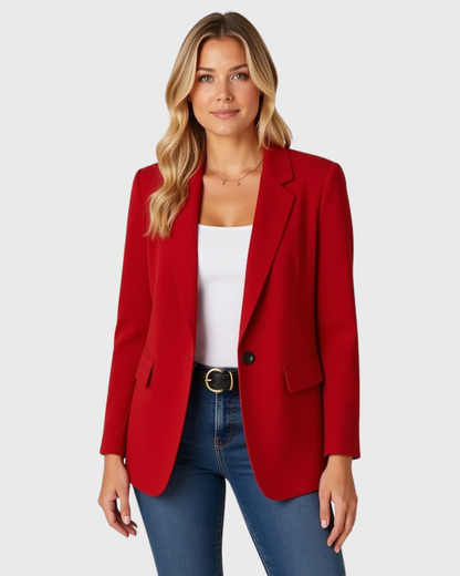 Blazer entallado con silueta estrecha – Chaqueta clásica de oficina para mujer