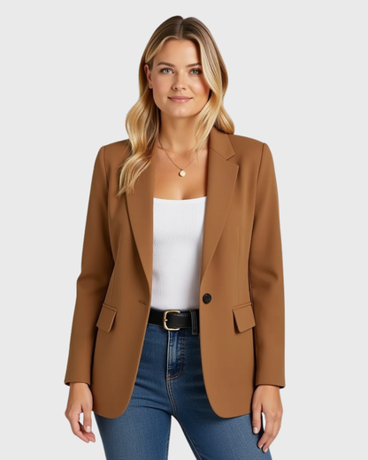 Blazer entallado con silueta estrecha – Chaqueta clásica de oficina para mujer