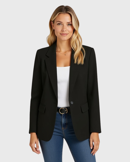Blazer entallado con silueta estrecha – Chaqueta clásica de oficina para mujer