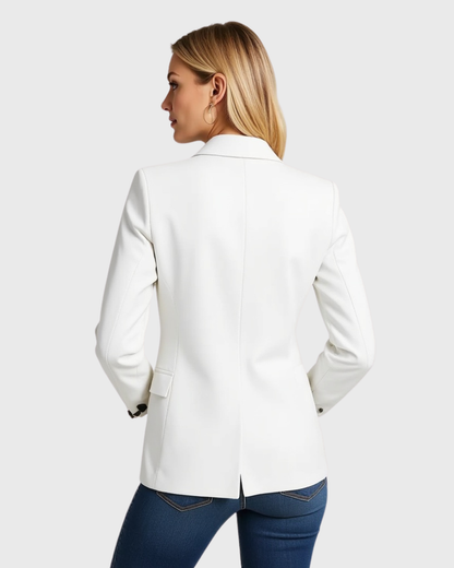 Blazer entallado con silueta estrecha – Chaqueta clásica de oficina para mujer