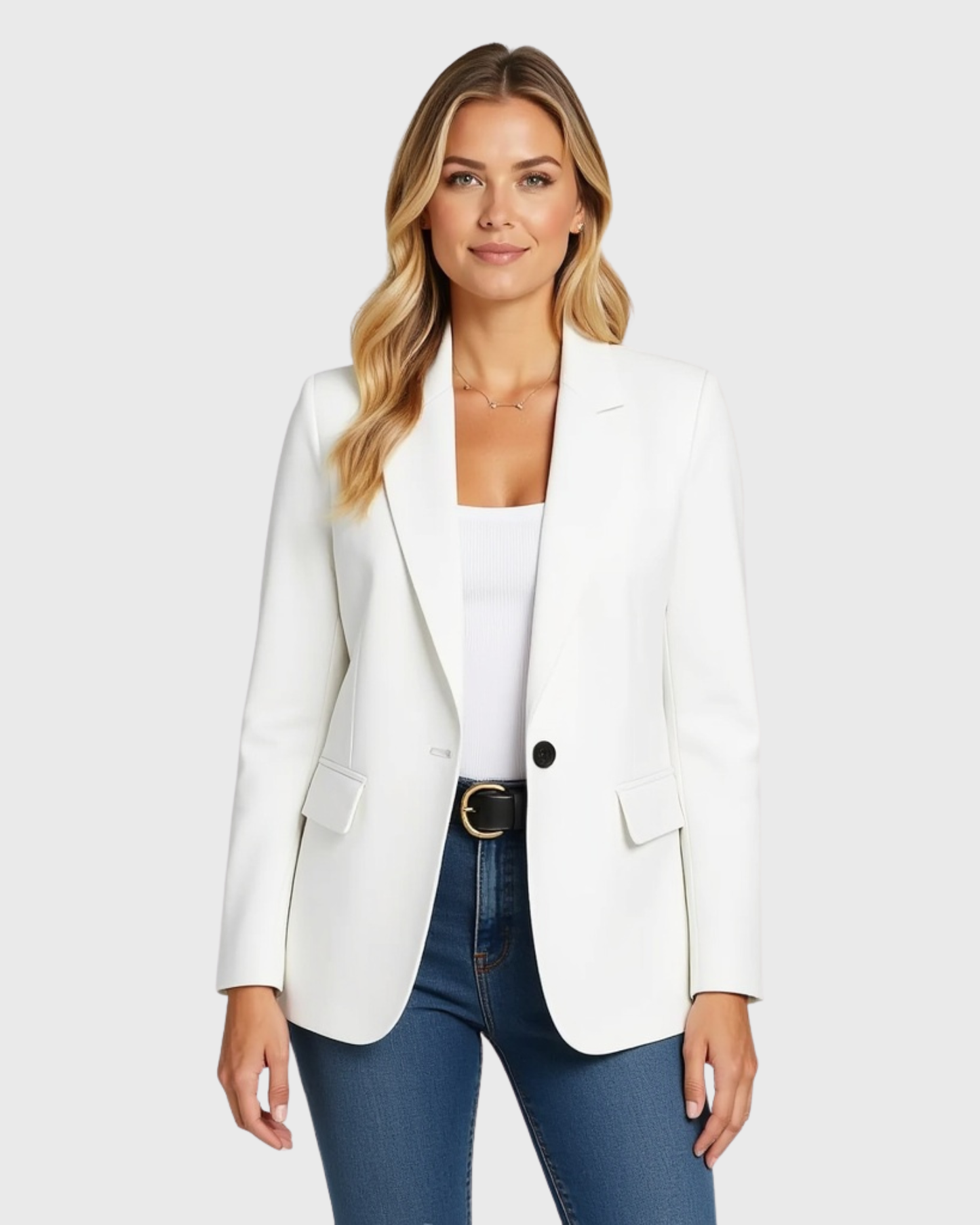 Blazer entallado con silueta estrecha – Chaqueta clásica de oficina para mujer