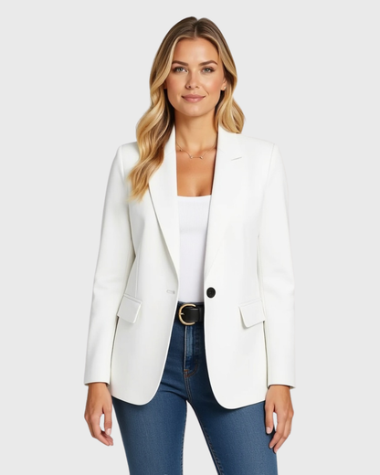 Blazer entallado con silueta estrecha – Chaqueta clásica de oficina para mujer