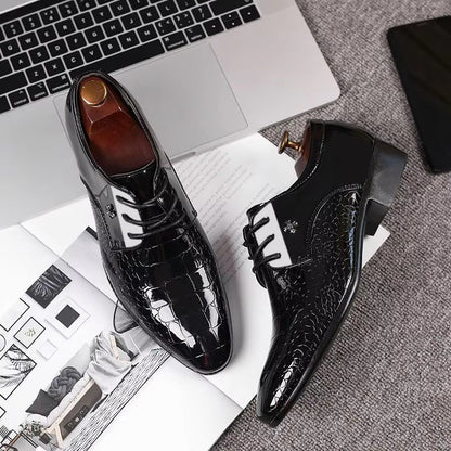 Zapato de cuero estructurado para negocios con puntera puntiaguda para hombre