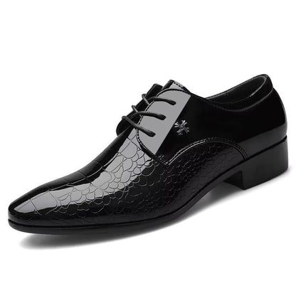 Zapato de cuero estructurado para negocios con puntera puntiaguda para hombre
