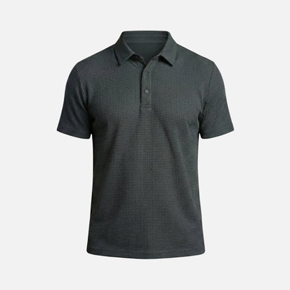 Polo estructurado con patrón de gofre para hombre