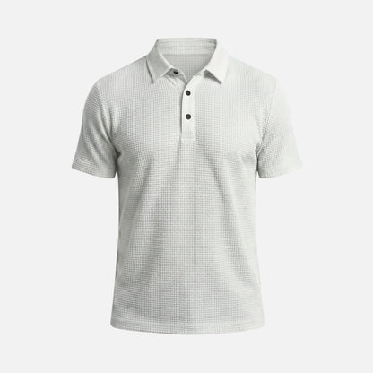 Polo estructurado con patrón de gofre para hombre