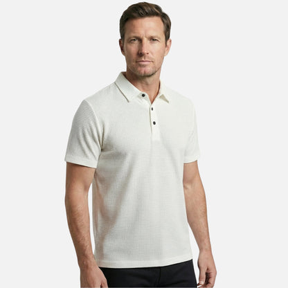 Polo estructurado con patrón de gofre para hombre
