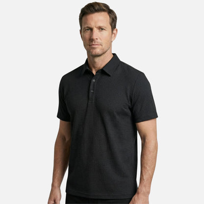 Polo estructurado con patrón de gofre para hombre