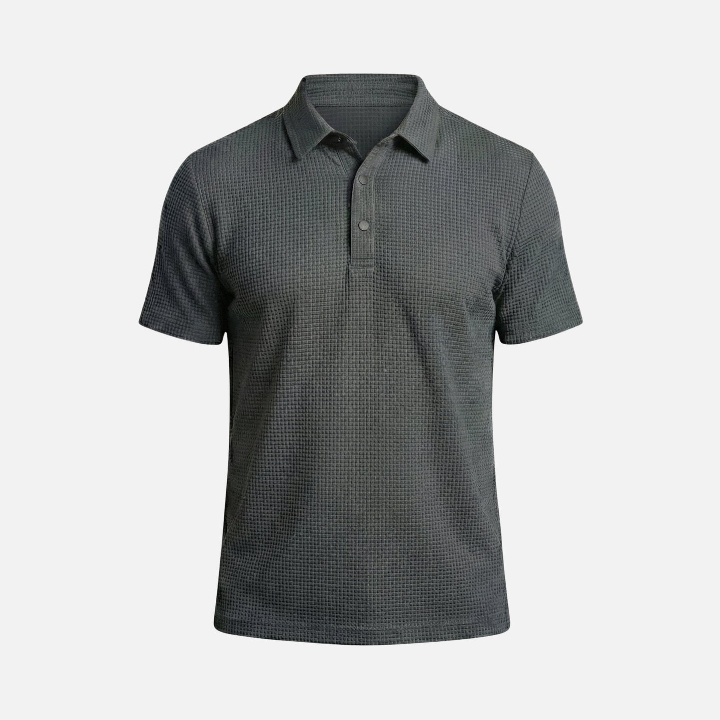 Polo estructurado con patrón de gofre para hombre