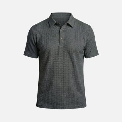 Polo estructurado con patrón de gofre para hombre
