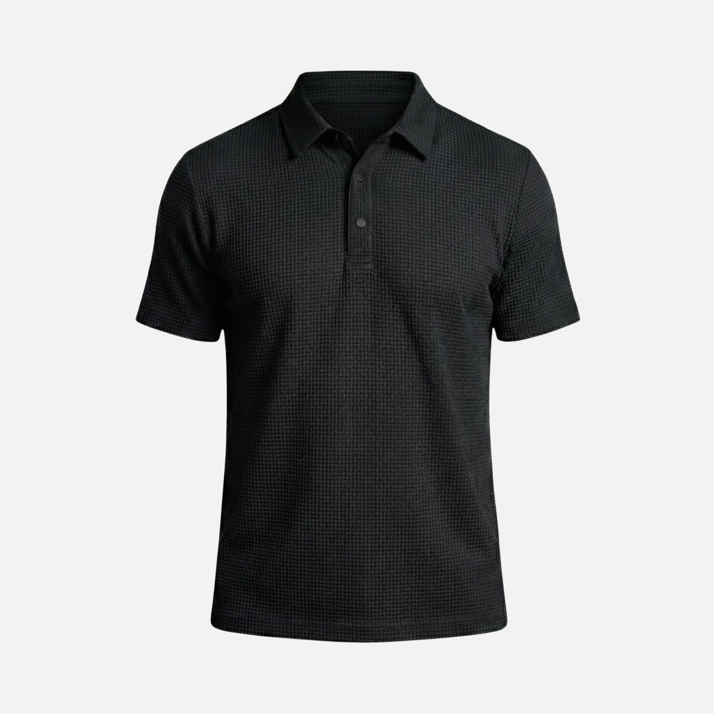 Polo estructurado con patrón de gofre para hombre