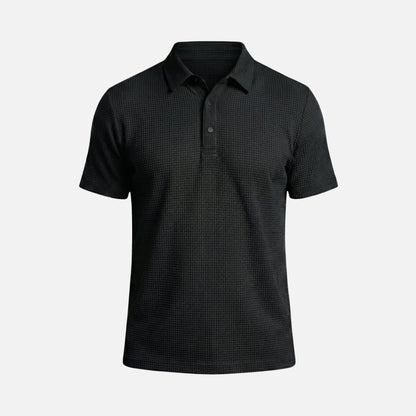Polo estructurado con patrón de gofre para hombre