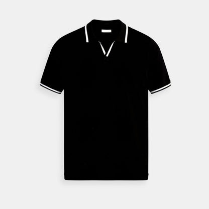 Polo entallado de piqué de algodón para hombre
