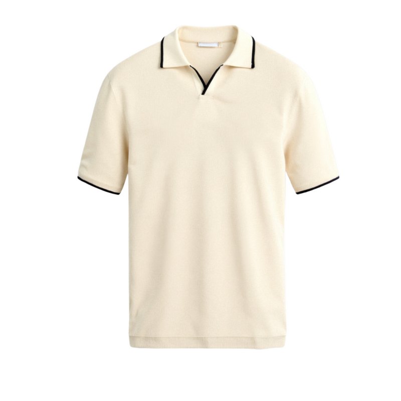 Polo entallado de piqué de algodón para hombre
