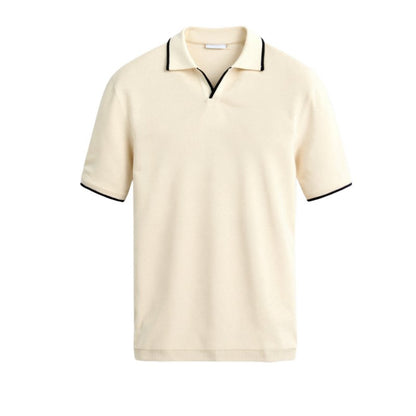 Polo entallado de piqué de algodón para hombre