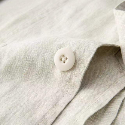 Traje de lino de dos piezas con blazer de solapa y pantalón con cordón para hombre
