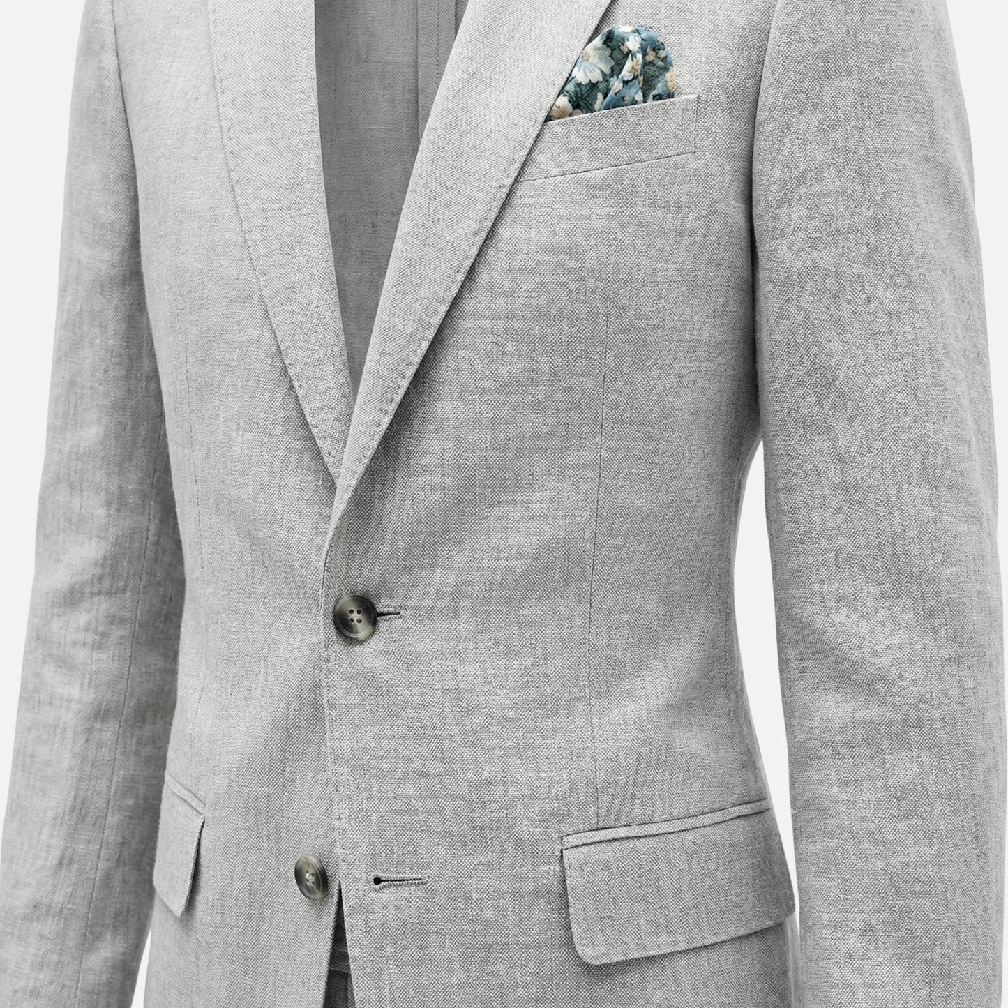Traje de lino de dos piezas con solapa para hombre
