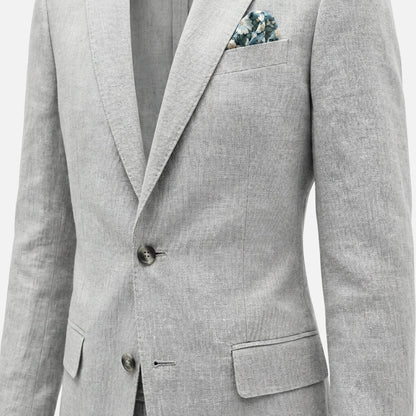 Traje de lino de dos piezas con solapa para hombre