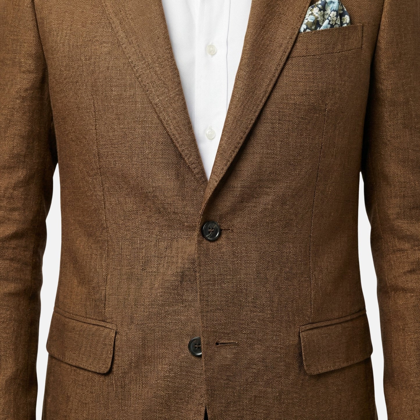 Traje de lino de dos piezas con solapa para hombre