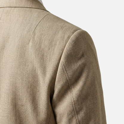 Traje de lino de dos piezas con solapa para hombre