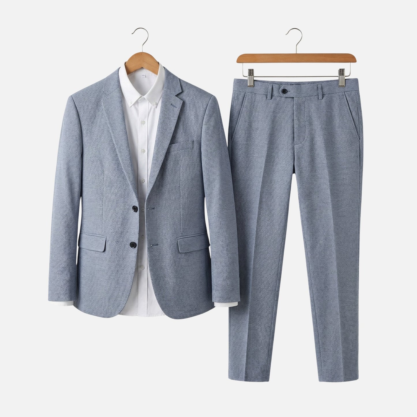 Traje de tejido estructurado de dos piezas – chaqueta y pantalón para hombre
