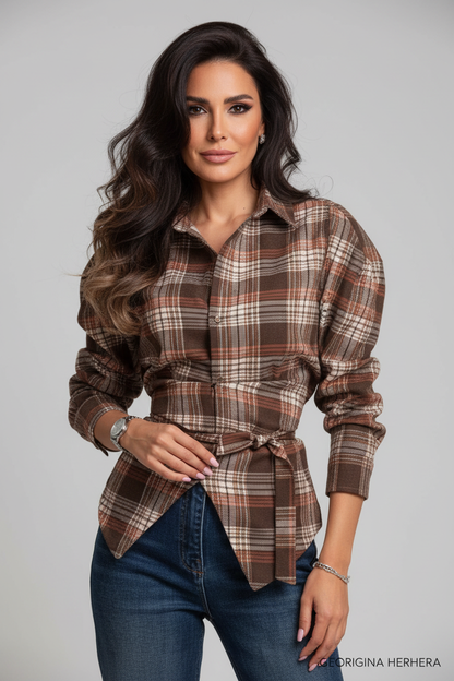 Bea | Camisa de cuadros con cinturón