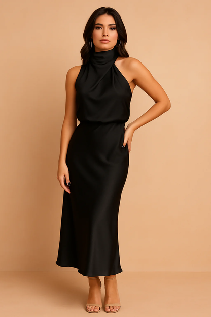 Vestido Halter Satinado