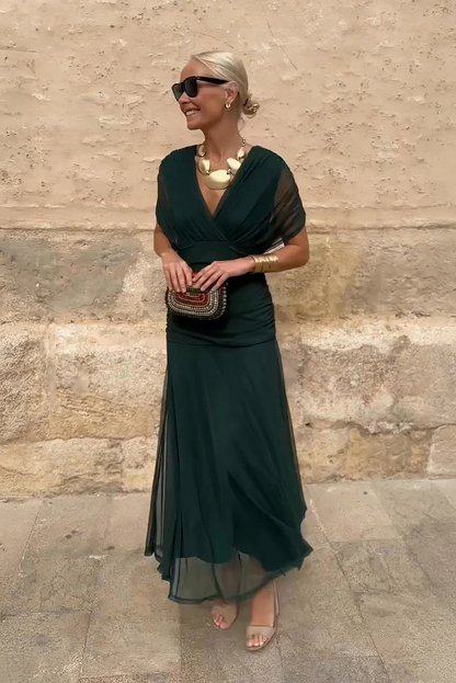 ANA | Vestido Maxi Plisado Elegante